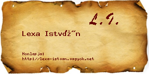 Lexa István névjegykártya
